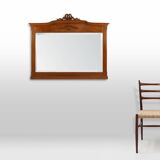 Miroir Art Déco en chêne à décors sculptés et miroir à facettes, années 1930
