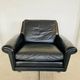 Vintage Danish mid-century leather lounge chair in black leather by G. Thams 1975