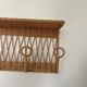 Vintage rattan coat rack wall shelf