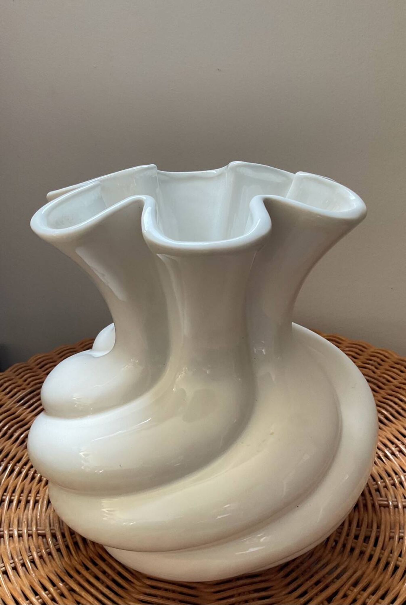 Vintage twisted porcelain vase