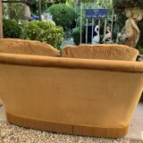 Golden velvet toad sofa