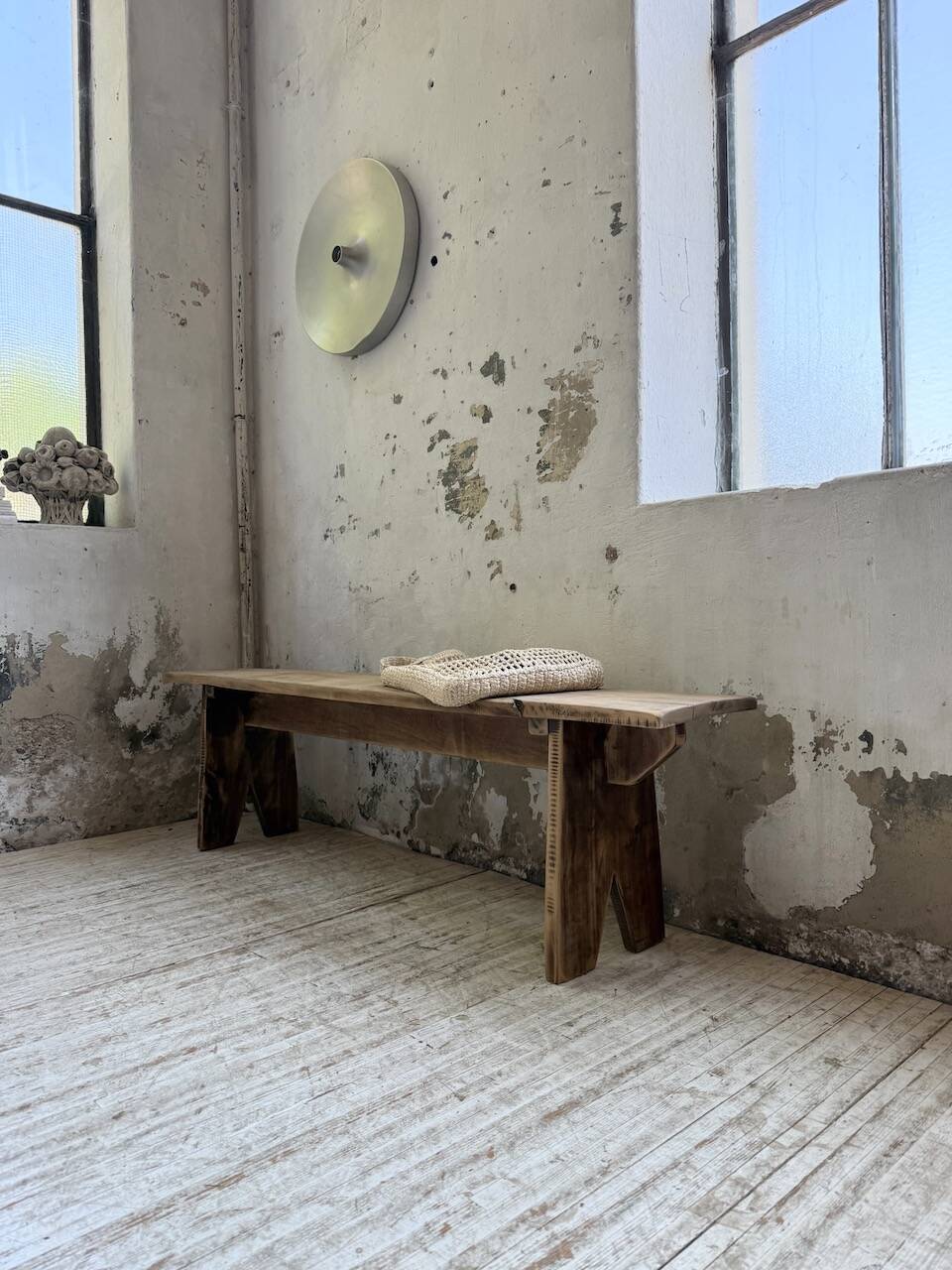 Paire de bancs de ferme en chêne