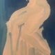 Monochrome blue watercolour tableau collection "blue lady" the pose, signed.