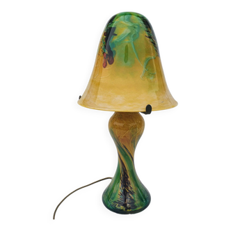 Jean-pierre and samuel cinquilli xx° large mushroom lamp in blown glass signed under the top base