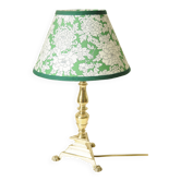 Brass Floor Lamp - Green Liberty Flower Shade