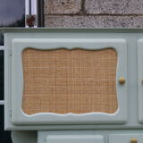 Renovated vintage Mado sideboard – Celadon green & natural cane