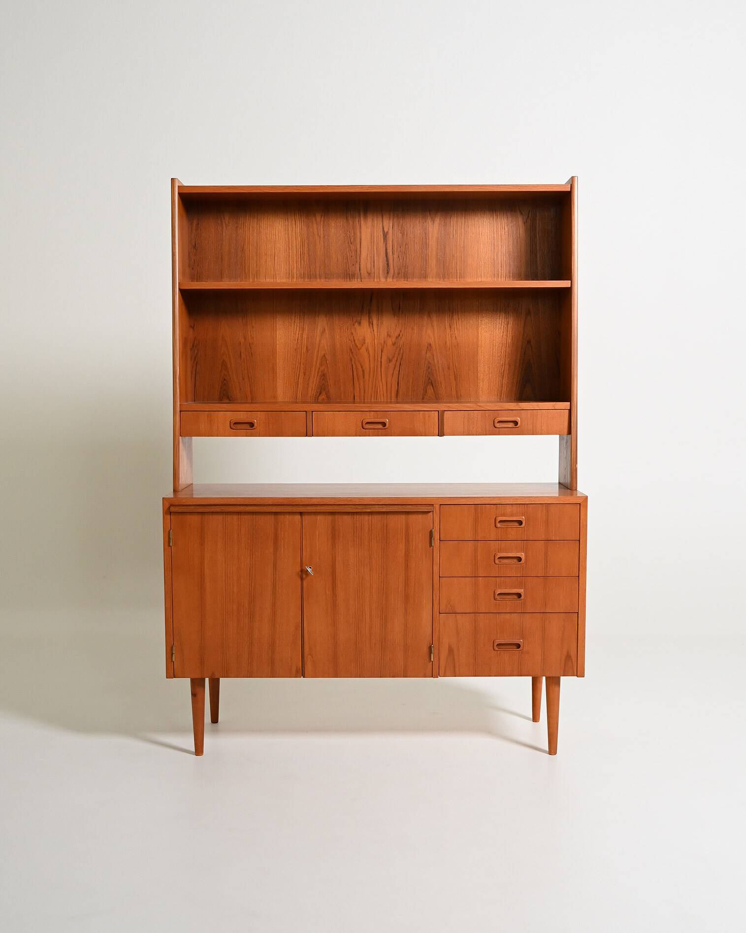 Teak bookcase with writing desk, Scandinavian production, 1960s