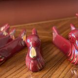 Set of 12 vintage glazed ceramic chopstick rests, 1950-70