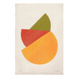 Series of 4 collages on old paper signed Eawy