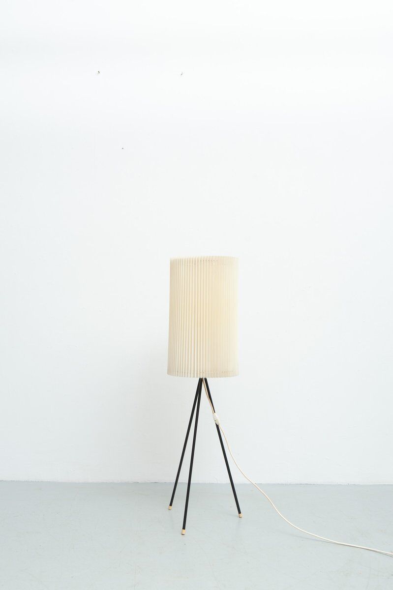 Tripod with pleated plastic shade, 1950s
