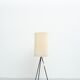 Tripod with pleated plastic shade, 1950s