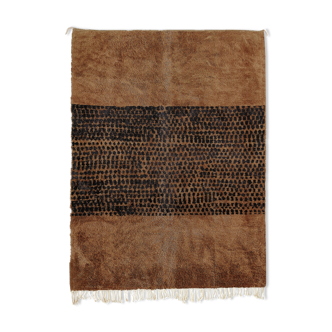 Brown modern Moroccan rug