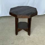 Pedestal table or small octagonal side table quadripod base with modernist spacer