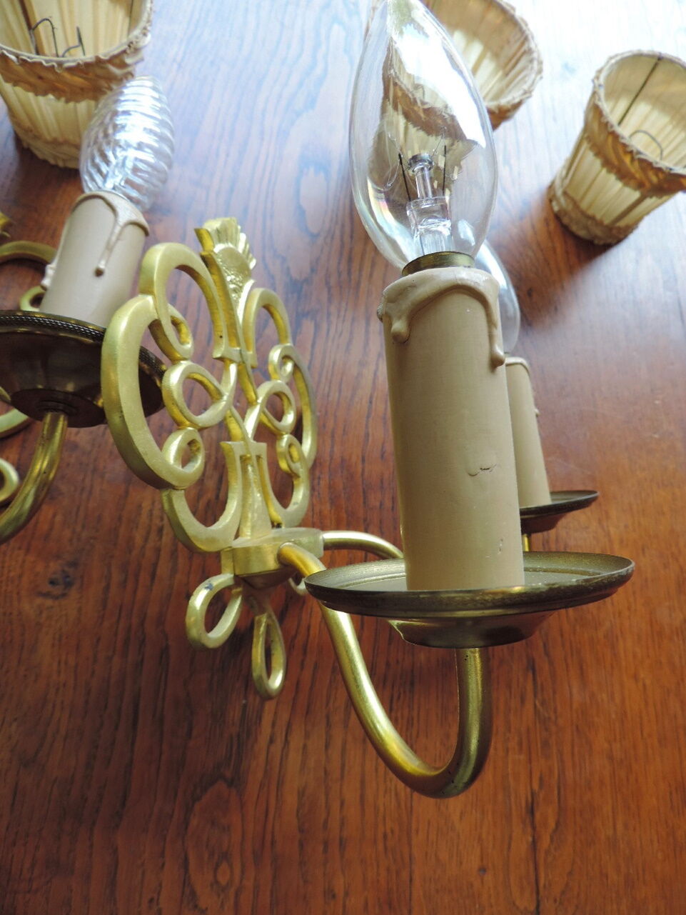 Pair of 1970 brass wall lamps