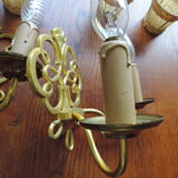 Pair of 1970 brass wall lamps