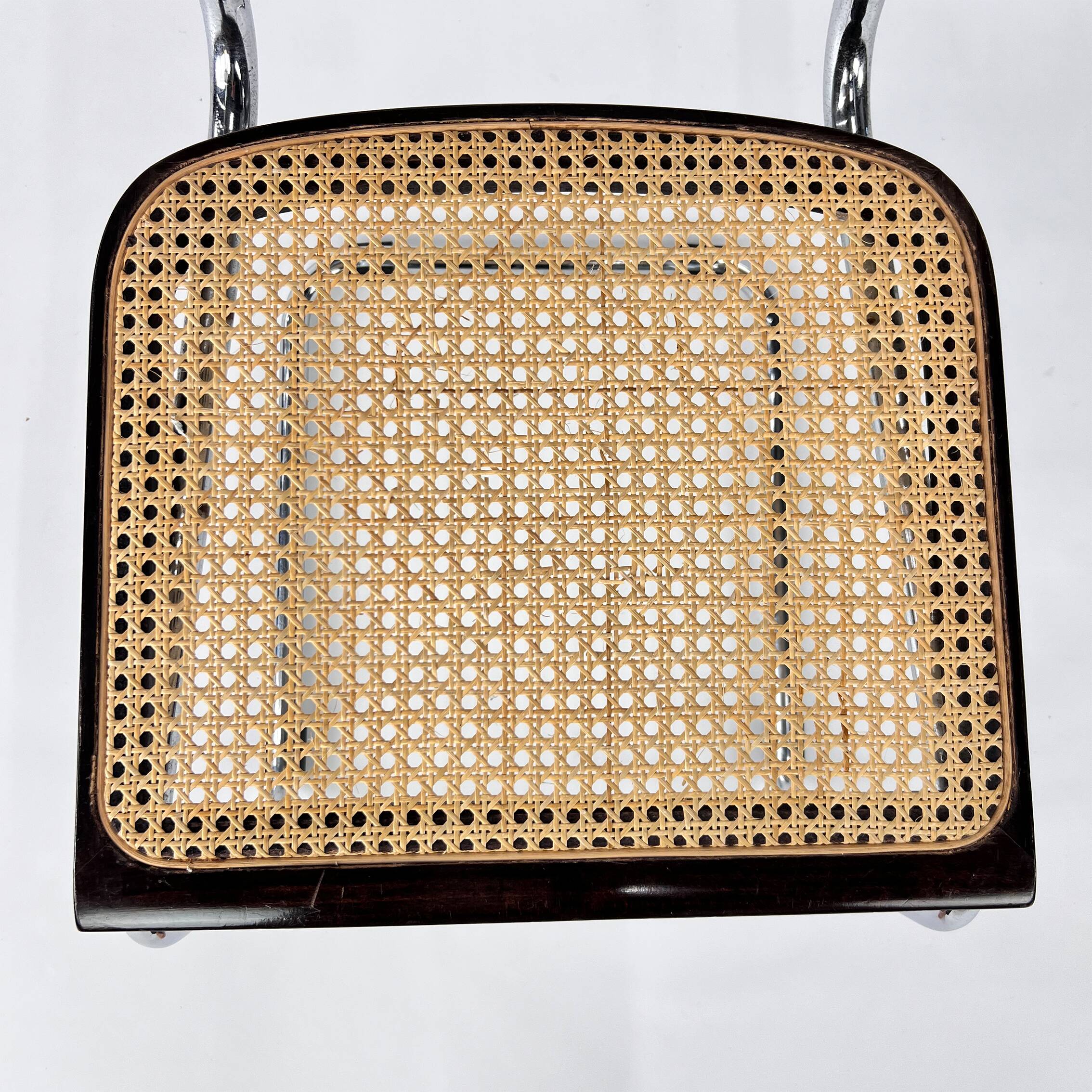 Tubular Frame and Cane Cantilever Dining Chair, Italy, 1970s