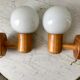 Pair of opline sconces and blond wood pine desgin years 60-70