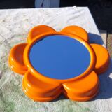 Vintage mirror from the 70s orange plastic flower