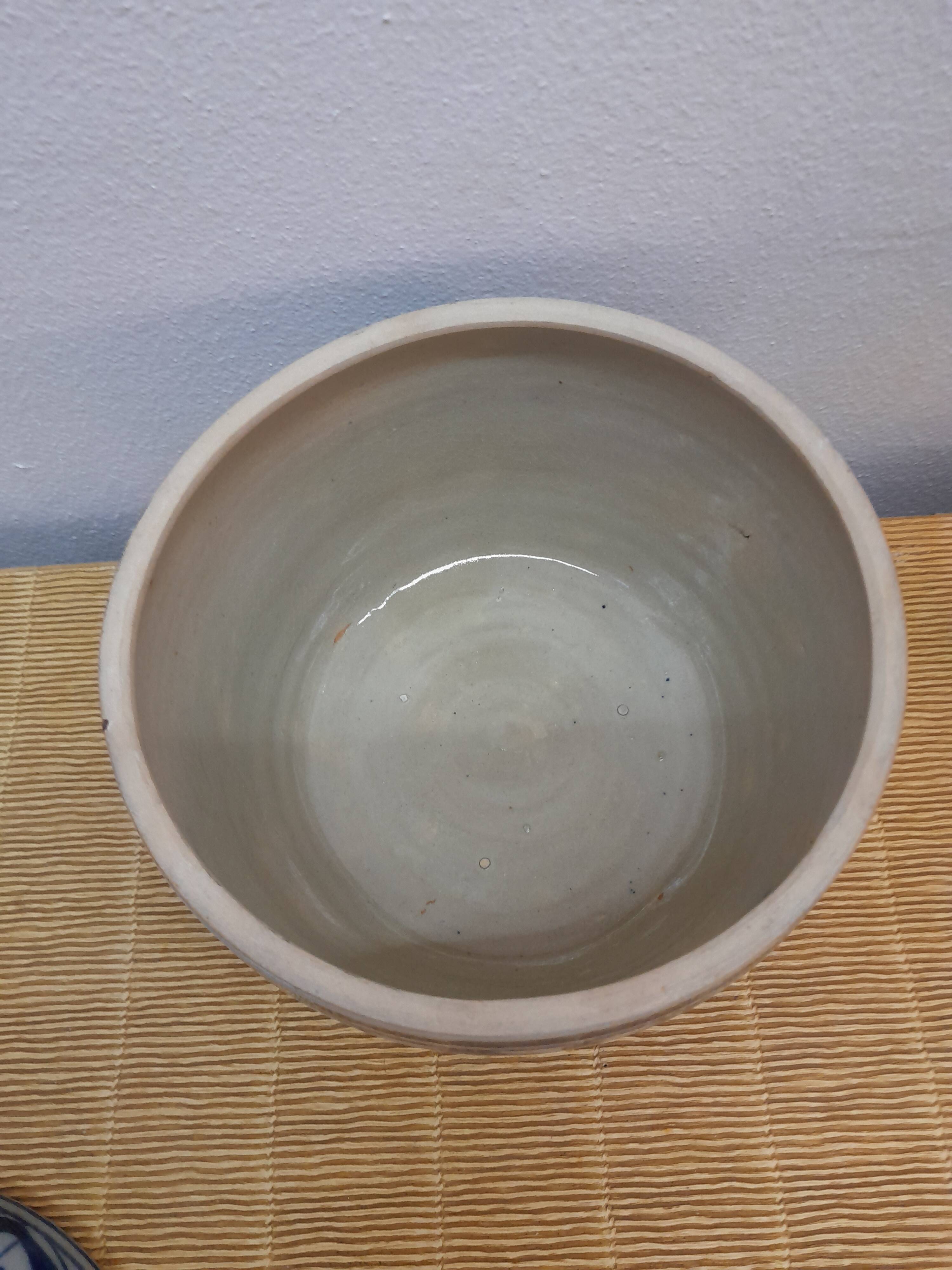 Asian blue and white ceramic ball pot