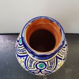 Old terracotta vase enameled painting vintage oriental style
