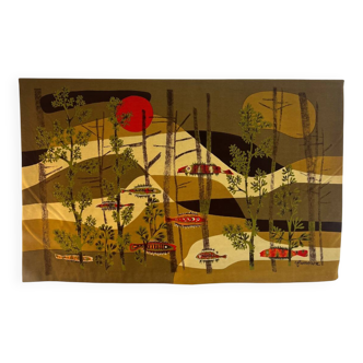 Tapisserie d’Aubusson modèle « Calypso » par René FUMERON pour R. FOUR