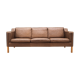 Sofa in brown leather, Danish design, 60's, designer: Mogensen Koch