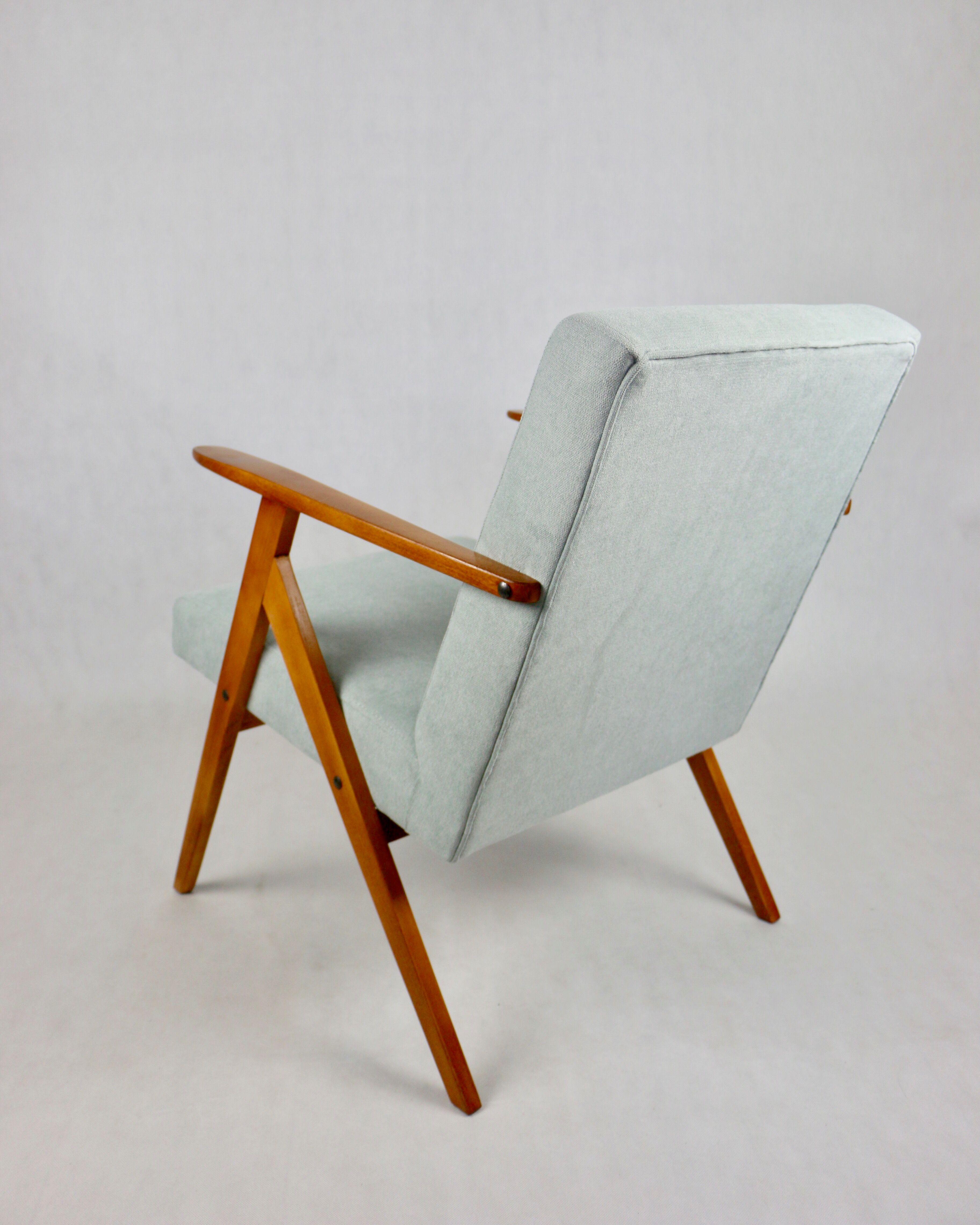 Vintage light blue turquise armchair, 1970s