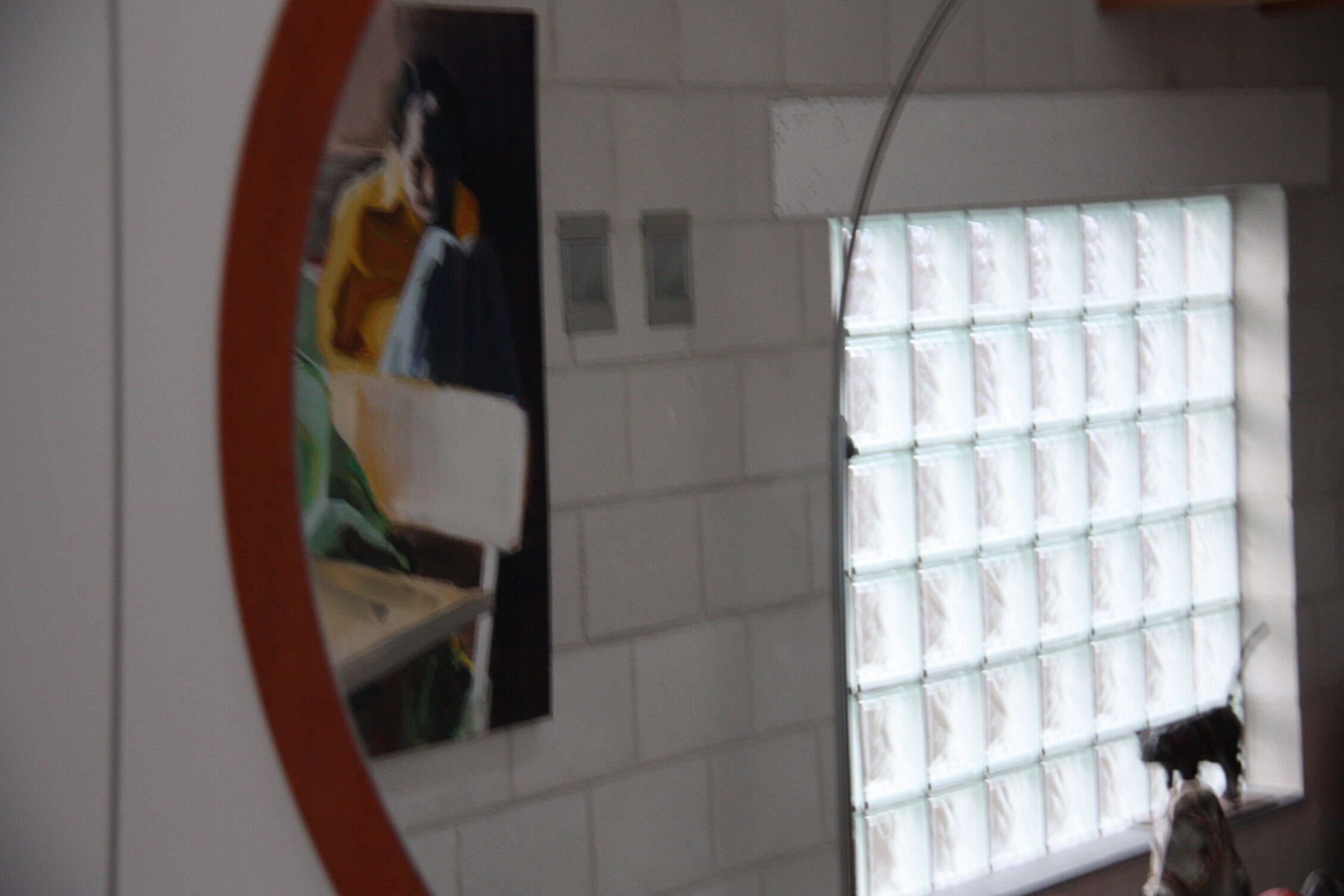 Danish teak 60s mirror diameter 100cm