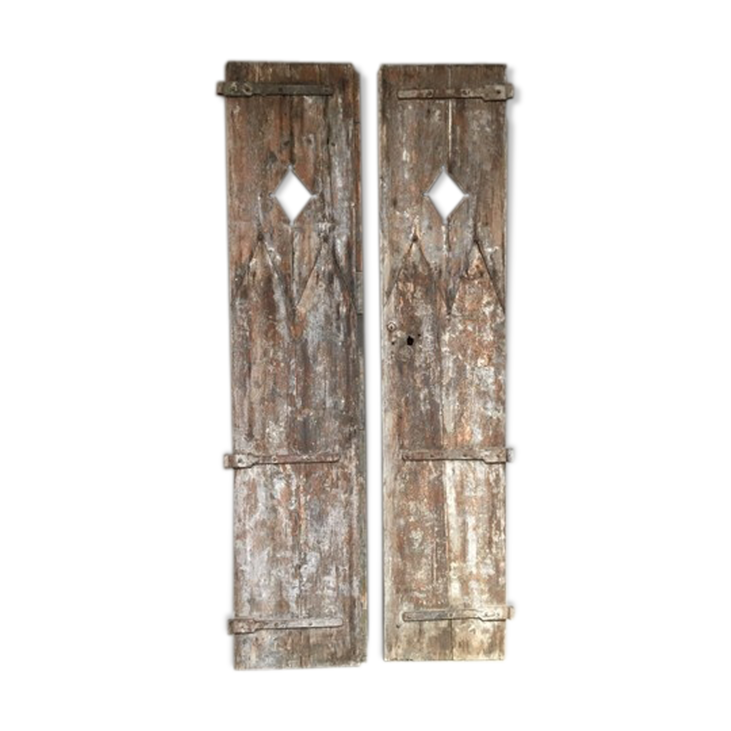 Pair of large old doors in larch XIX