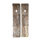 Pair of large old doors in larch XIX