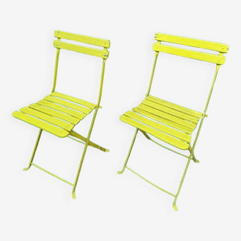 Two old folding garden chairs