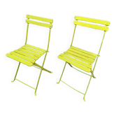 Two old folding garden chairs