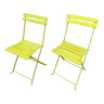 Deux chaises de jardin anciennes pliantes