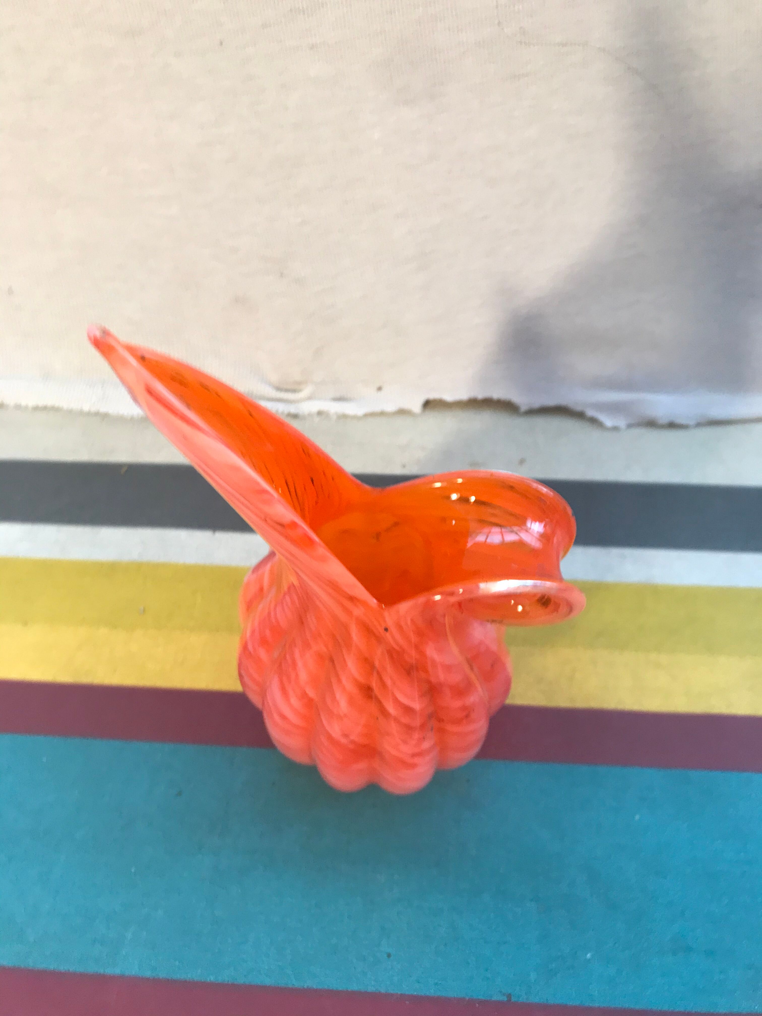 Former Murano pitcher multilayer glass blown rose - anse vintage