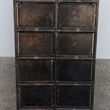 Armoire casier métallique noire ancienne