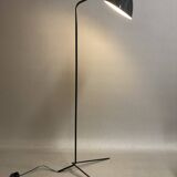 Black metal tripod floor lamp