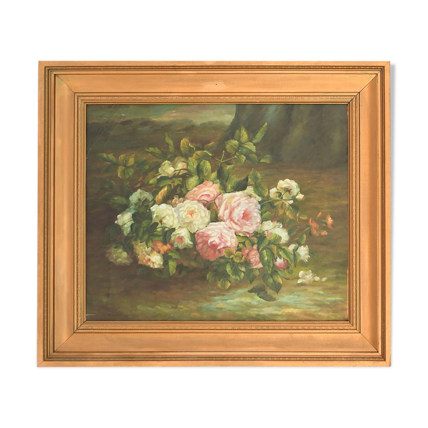 Oil on canvas Throwing flowers