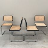 Set of 4 black Cesca Breuer chairs B32