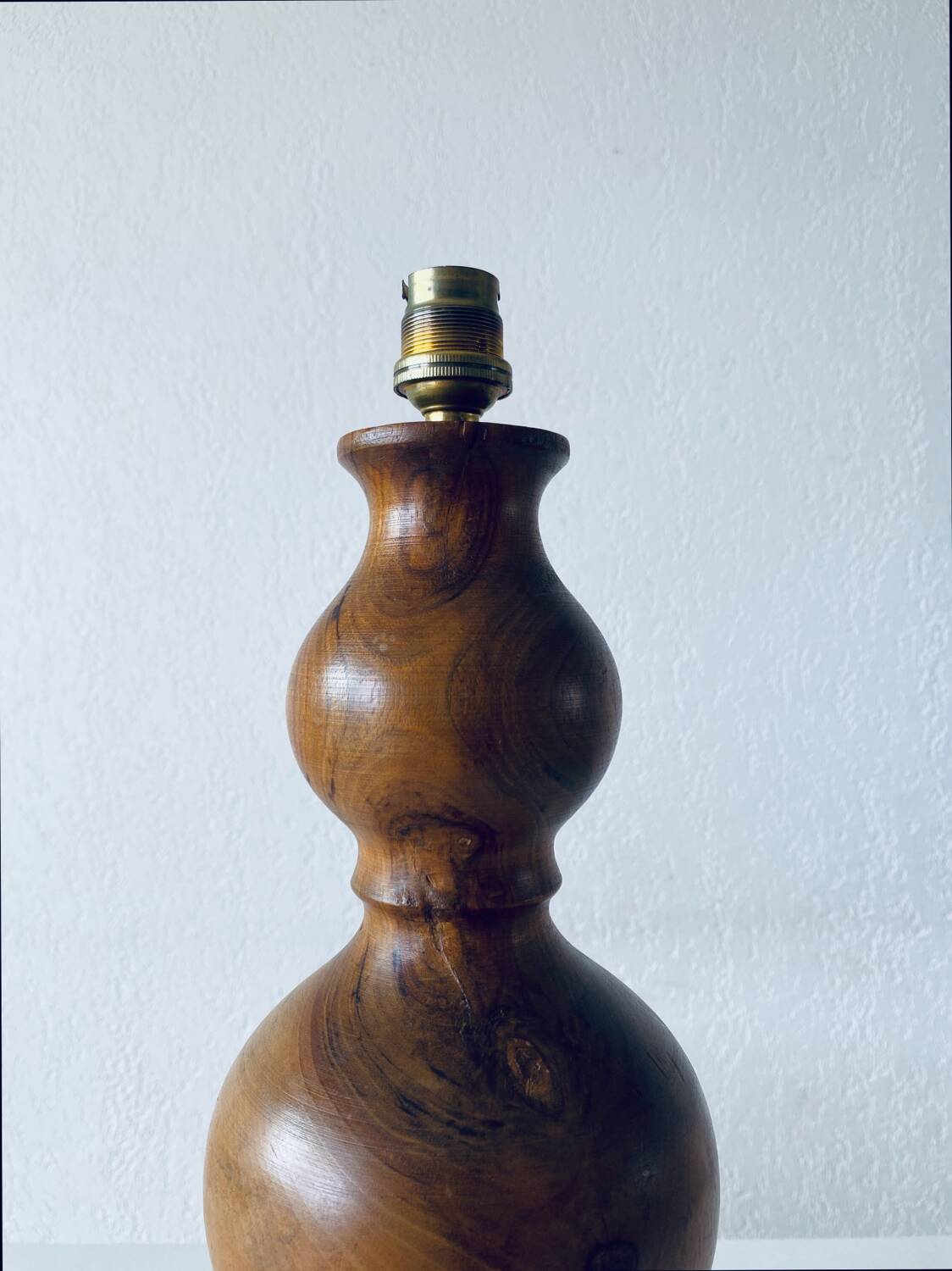 Turned wooden lamp base