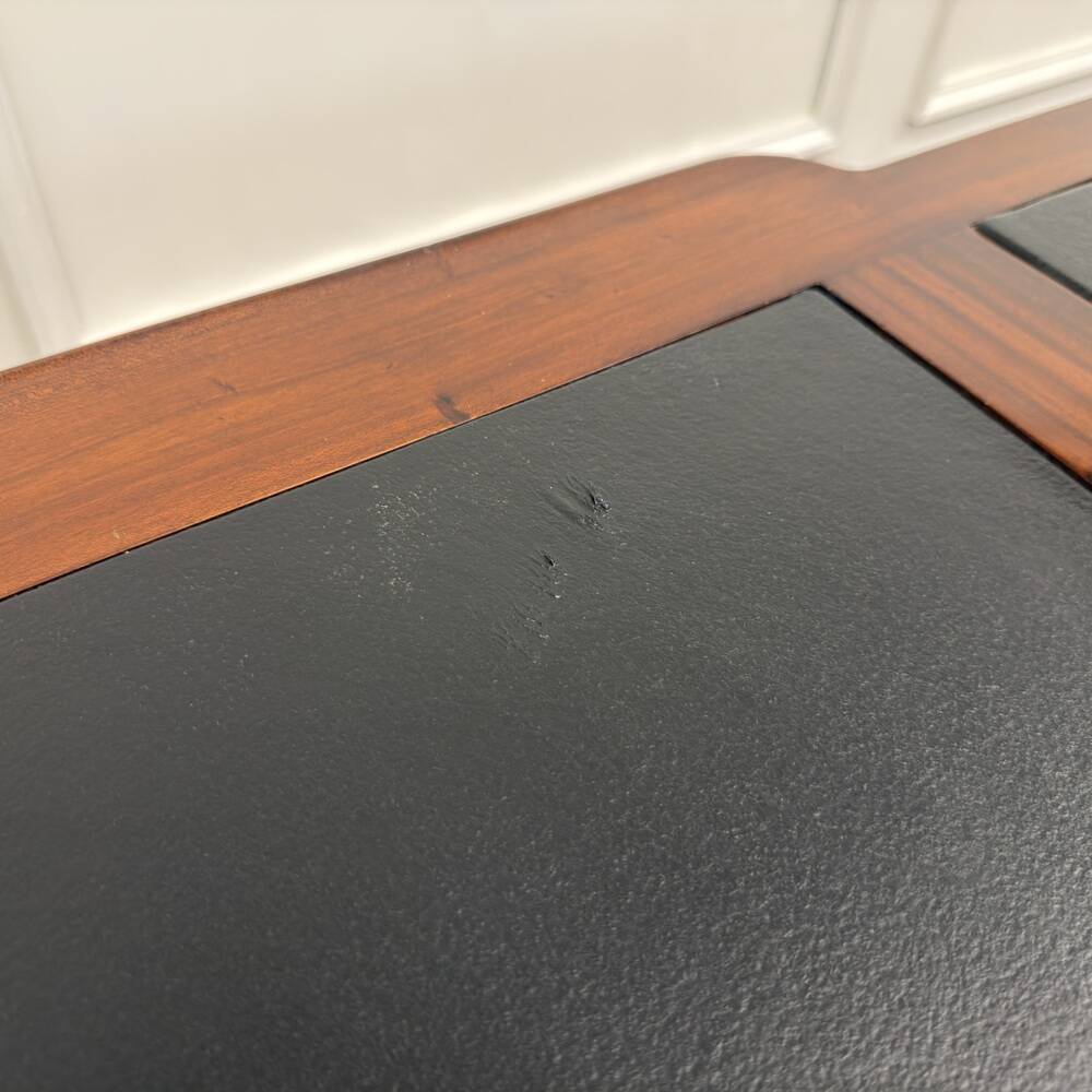 Classic English Desk with Black Leather