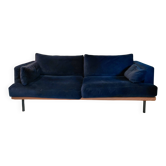 Blue velvet sofa Baci Habitat 3-seater