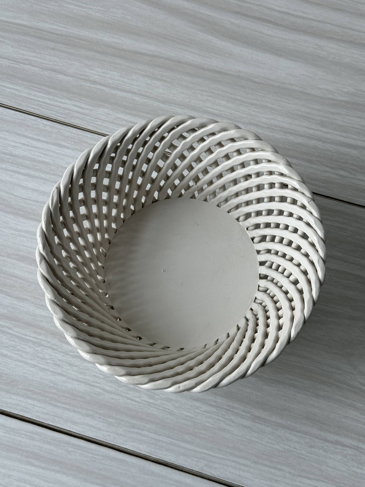 Bowl - braided salad bowl in French ceramic