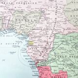 Carte Afrique ancienne 43x43cm de 1950