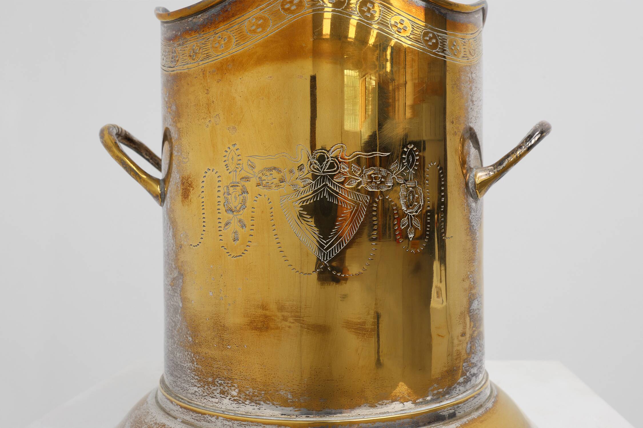 Antique Silver-Plated Copper Champagne Bucket, France, circa 1900