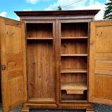 18th century Franc Comtoise wardrobe, lacquered in faux wood
