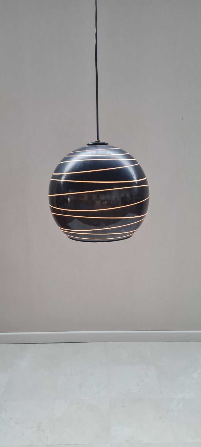 Italian black opaline pendant light 1970