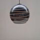 Italian black opaline pendant light 1970