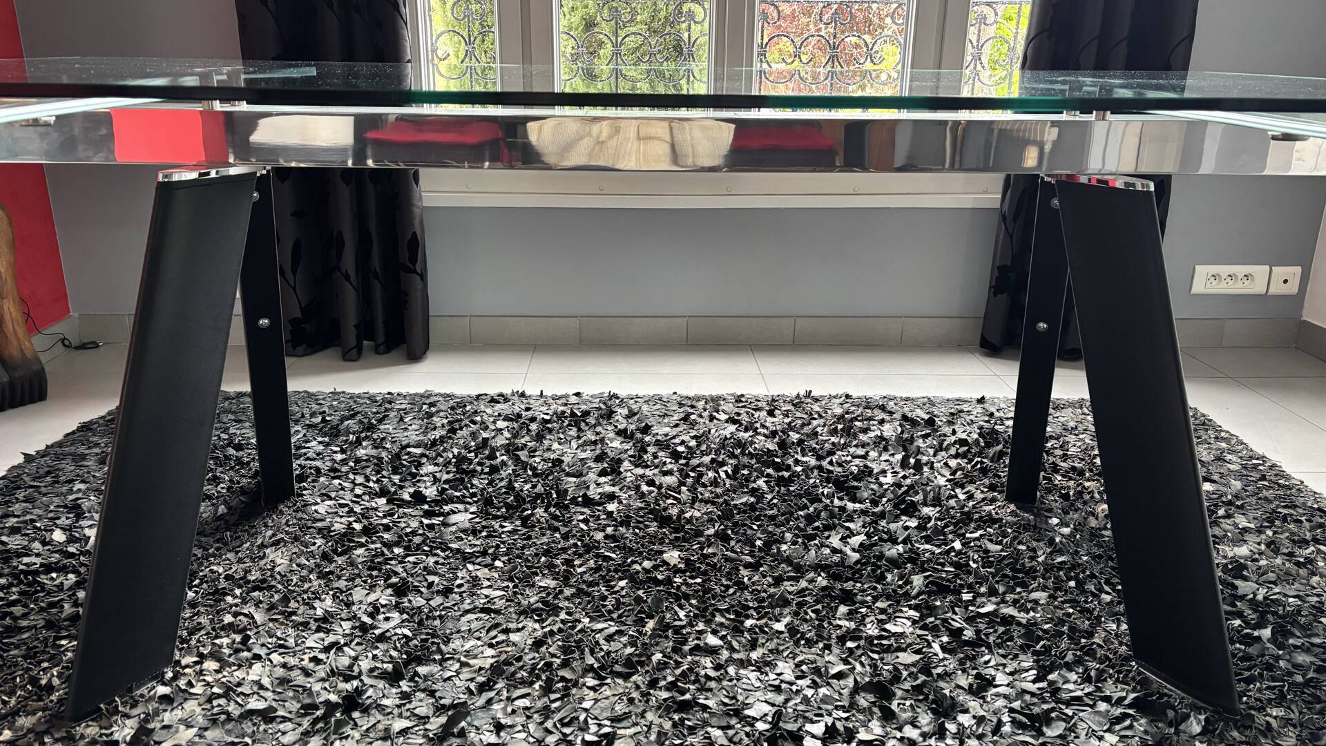 Rectangular glass table Roche and Bobois