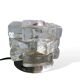 Brutalist solid bubble glass clear and red table lamps 1960s, set of 2