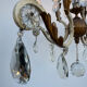 Crystal pendant chandelier wrought iron 1900